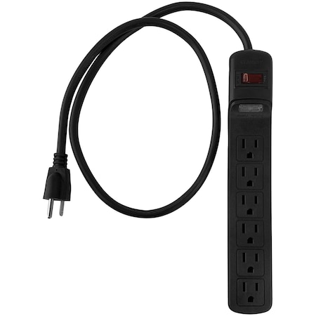 Stanley Power Strip, Surge, SJT, 6 Outlet(s) 3 ft. 33220